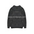 Men's Knitted Henley Button Neck Rib Textured Pullover